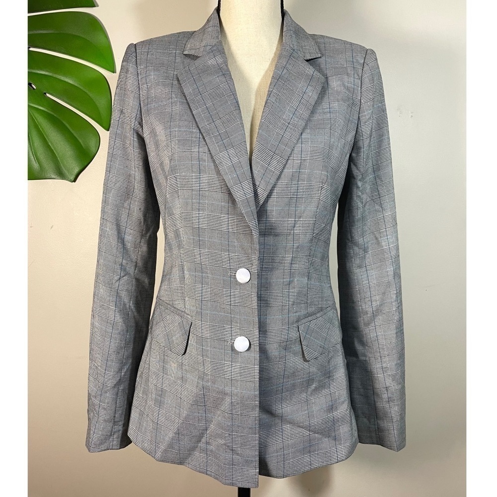 Yumi Kim NWOT Grey & Blue Plaid Blazer Size Small
